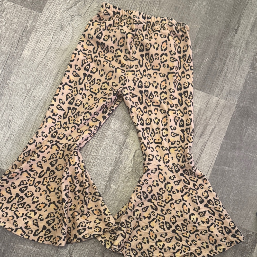 Leopard Print Flared Kids Bottoms